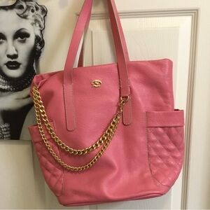 LEATHER Tote Style Pink Tote/ Shopper Style Bag